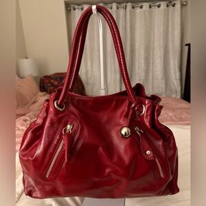 Furla Candy Apple Red Patent Leather Handbag